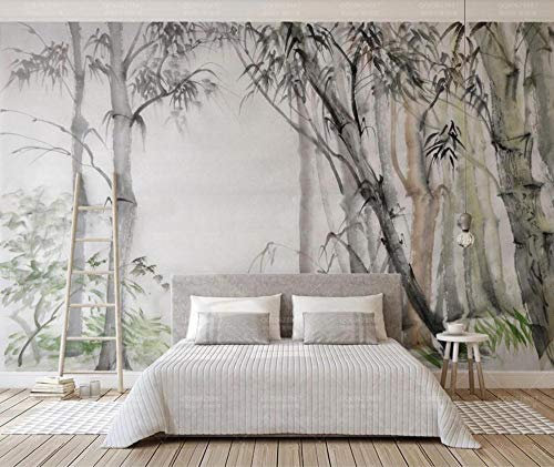 Papel Pintado 3D Tinta De Madera De Bambú Fotomural 3D Papel Tapiz Moderno Papel Pintado Pared Dormitorio 200cmX140cm