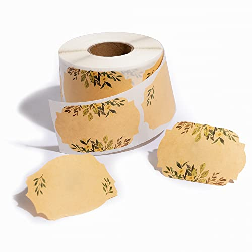 MONEST (250pc/Roll) 3x2 Floral Pantry Labels | Mason Jar & Bottle Labels