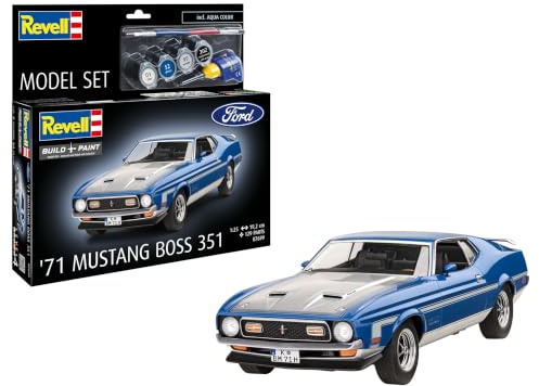 Revell 67699 1:25-modellset 71 Mustang Boss 351 originaltrogen modellbyggsats för avancerade, olackerade