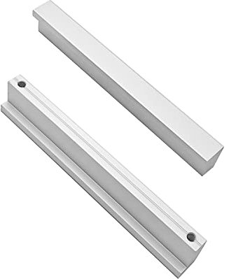 Qrity 2x Möbelgriffe Lochabstand 192mm Türgriffe Küchenstangengriff Schrankgriffe Schubladengriffe, Aluminiumlegierung, Silber
