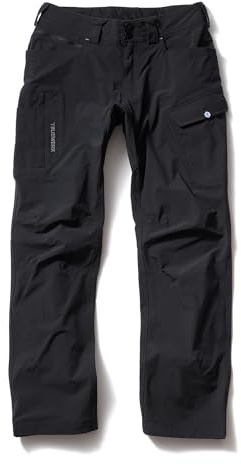 TRUEWERK Men's T1 WerkPant - Hot-Weather Lightweight Work Pants, Moisture-Wicking, Quick-Dry, 4-Way Stretch Softshell, Relaxed Fit, 8 Pockets, Black, 34W x 32L