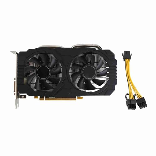 Akozon Grafikkarte RX 580-Grafikkarte 8 GB GDDR5 256-Bit-Grafikkarte Unterstützt 8K 2 Kühlventilatoren 16 PCI-Express Gaming-Grafikkarte 3.0