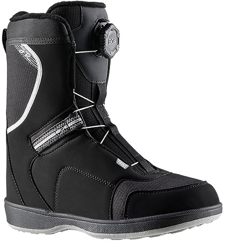 Head JR BOA Junior Snowboard Boots - Winter Sports Two-Size Footbed Easy-Entry Lightweight Linerless All-Mountain Youth Boots, Black, 225
