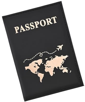 Protege Passeport, Pochettes pour Passeports, Organisateur de Passeports, Pochette pour Passeport en Cuir PU, Housse de Passeport Porte-Passeport, pour Passeport, Carte de Billetterie, Noir