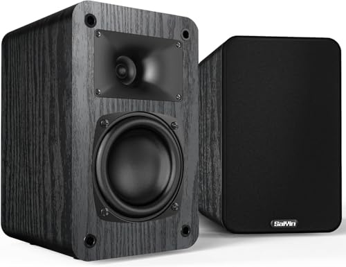 Saiyin Passive Bookshelf Speakers, 2-Way Passive Speakers, 3.5 Woofer & Silk Horn Tweeter, 60Hz Bass for Home/Office/Theater Pair (Needs Amplifier or Receiver to Operate)