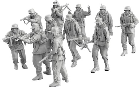 Lote de 11 figuras en miniatura de soldados alemanes a escala 1:72, para pintar uno mismo, para entusiastas del modelismo,