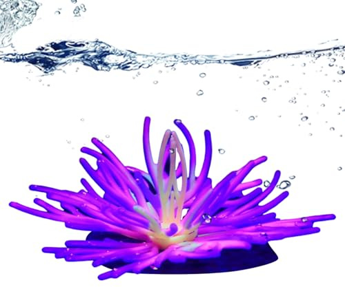 Quorvex Adornos De Coral Fluorescente para Acuario | Ornamentos De Coral Blando De Silicona para Pecera,Elementos Decorativos con Brillo en la Oscuridad para Hogar Dormitorio
