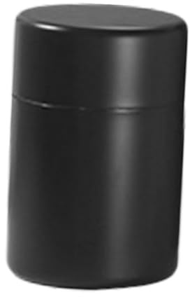 Fenteer Lata de té, Lata Redonda, Centro de Mesa, Soporte de Almacenamiento, Escritorio, contenedor de Cocina, de Cocina para y Especias, Negro 400ml