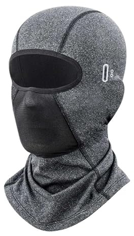 ZHAOCAI Pasamontañas infantil de invierno, resistente al viento, cálido para bicicleta, esquí, pasamontañas, gorro para niños y niñas, gris, 45-60