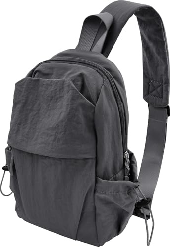 CHEESANHERR Bolso de Pecho, Mochila Cruzada, Bolsos Cruzados Hombres, Mochila Hombro Mujeres, Crossbody Sling Bag Bandolera Cruzada para Caminar Viajar Ciclismo Senderismo Deportes al Aire (Gris)
