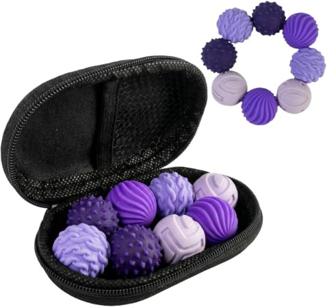 8 Piezas Bolas Magnéticas Anti-Estrés de Silicona, Juguetes Sensoriales Fidget con Bolsa de Almacenamiento, Pelotas Antiestrés para Aliviar la Ansiedad y TDAH en Adultos - Púrpura (22mm)
