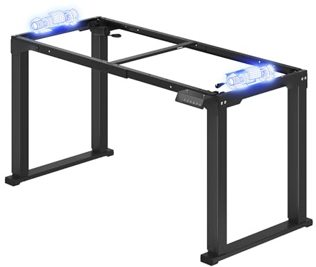 FLEXISPOT Escritorio Elevable Eléctrico con 2 Motores y 4 Patas, Altura Regulable 71,5–118,5 cm, con Memoria y Sistema Anticolisión, Soporta 120 kg, Ideal para Oficina, Teletrabajo y Gaming, Negro