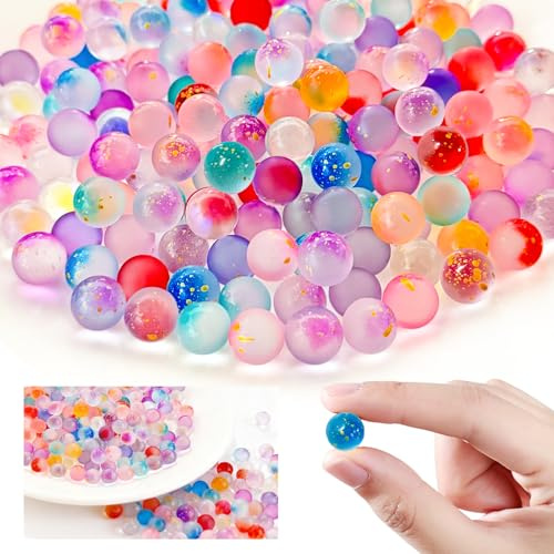 Parastar 200 Pcs Glass Marbles Set, Reusable 10mm Coloured Marbles with Box | Durable Multi-Color Dotted Glass Marble for DIY Projects, Home Decoration, Marble Games, Garden Design (10 Colours)