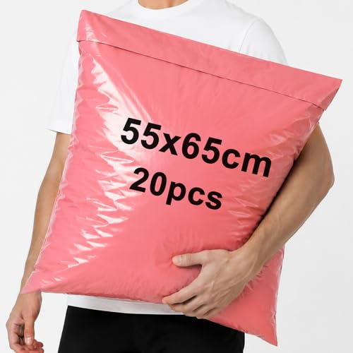XRXYMQ Lot de 20 sacs d'expédition - 55 x 65 cm - Rose