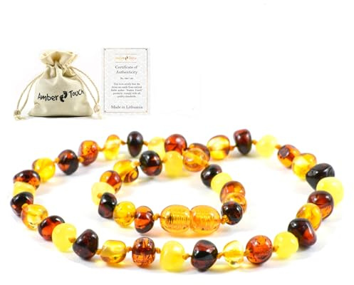 Amber Necklace (Unisex) - Certificated Natural Baltic Amber 13inch.