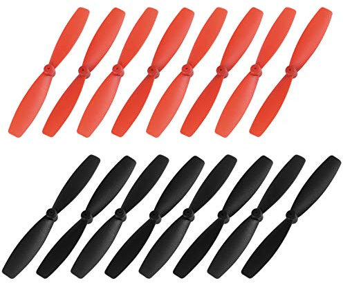 sourcing map RC Propeller 55mm CW CCW 2 Flügel Hauptrotoren Walkera QR Ladybird Quadrokopter Schwarz Rot 8 Paar