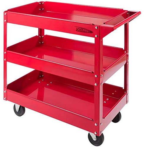 JOMAFA Carro DE Taller para Herramientas 3 BANDEJAS Profesional con Ruedas Estantes de Almacenamiento y Asa Lateral para Garaje Mecánico Hogar