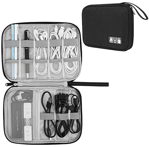 Elektronisk organisatör för resor, universell kabelorganiserare, elektroniktillbehör, fodral för kabel, laddare, telefon, USB, SD-kort, 1-pack