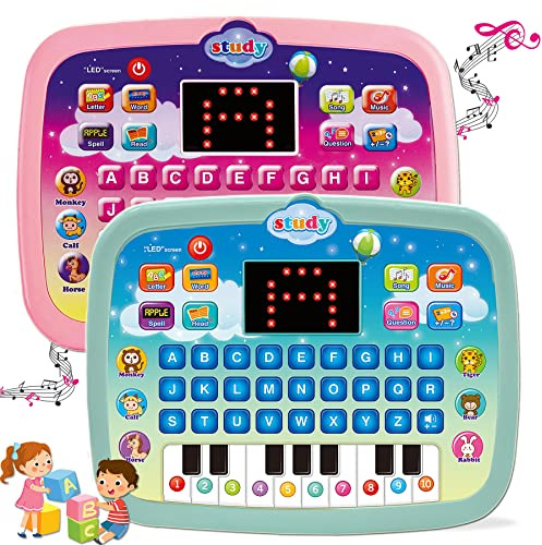 Wenbeier Kids Learning Tablet Toddler Tablet with LED Screen Teach Alphabet Numbers ABC Learning for Toddlers Electronic Learning Toy for Gifts for Boy Girl, Baby Toddler Ages 1 2 3 4 5