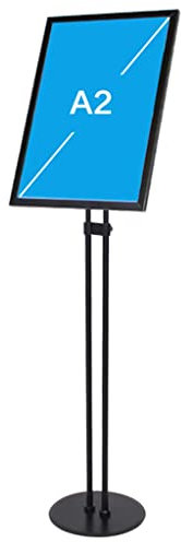 Attraktiver Infohalter Aluminium Plakatständer Bodenständer Klapprahmen Poster Board Menühalter Werbeständer (Color : Black, Size : A2)
