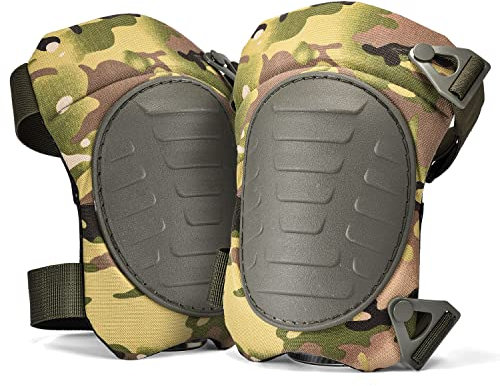 SAFEYEAR Hochleistungs-Profi-Knieschützer mit dicker Schaumstoffpolsterung und starken Doppelriemen und verstellbaren Easy-Fix-Clips für Bau, Gartenarbeit und Reinigung, Fliesen, Garage grün