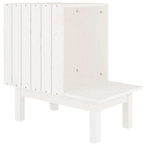 vidaXL Kattkoja vit 60x36x60 cm massiv furu, katthus, kattsängar, katt koja, kattsäng, katt hus, katt kojor