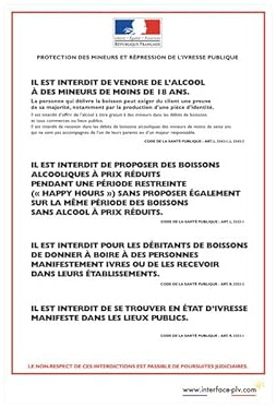 Panneau PROTECTION DES MINEURS dimensions 60 x 40 cm