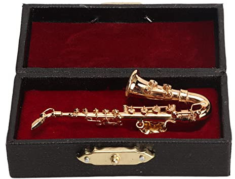 Musikinstrument Brosche , Brosche , Saxophon Form , Miniatur , naturgetreu , Messing , elegantes Leichtgewicht zum Geburtstag