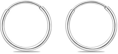 Orecchini Cerchio Piccoli in Argento Donna 12 mm Delicati Orecchini Acciaio Chirurgico in Cartilagine Altamente Lucidati Orecchino Uomo Cerchio per Piercing al Lobo dell'Orecchio del Labbro del Trago