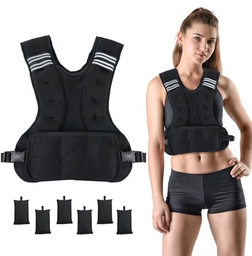 vailge Chaleco con peso ajustable para mujeres y hombres, 1,8 kg - 4,5 kg, chalecos de peso con sacos de arena extraíbles, para fitness, correr, caminar, entrenamiento de fuerza, entrenamiento,