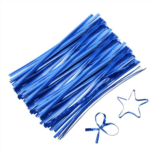 sourcing map Lot de 800 attaches torsadées métalliques de 12,7 cm, réutilisables avec revêtement en plastique pour boulangerie, sacs de bonbons, sacs de café, sacs à friandises, bleu