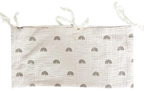 IKOPFLN 1 Stück babybett organizer, Hängende Aufbewahrungstasche für Kinderbett, beistellbett baby, babybett zubehör, baby organizer, Windel-Organizer, Aufbewahrungstasche für Babybett(Regenbogen)