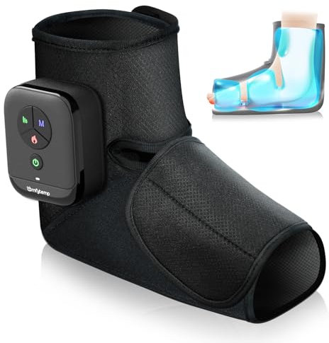 Comfytemp Kabelloses Fußmassagegerät Luftkompression Massage mit 2500mAh Akku,Fußsohlenheizung mit DIY für Knöchel,Ferse,Sohle,Fußrücken für beide Füße（1 Stück） Geschenke Mütter, Frauen, Mama, Papa