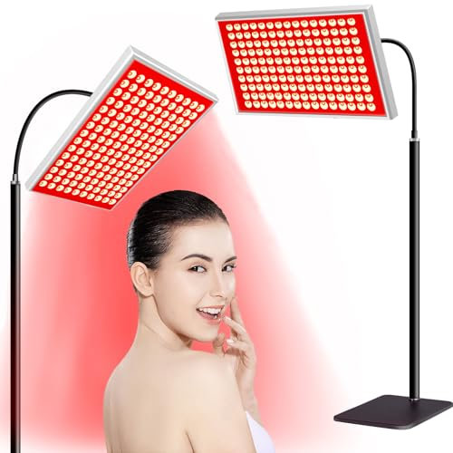Tuohun Terapia de luz roja, lámpara 2 en 1 para el cuerpo, panel de terapia infrarroja con soporte, 660 nm y 850 nm, dispositivo LED de rojo