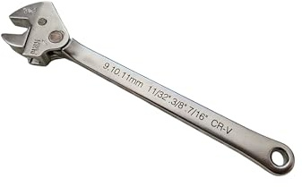 Yuwoda Zealux Tools Cricchetto regolabile - Compatibilità multi-taglia (9-32 mm), acciaio CR-V durevole, strumento polivalente 6 in 1 per uso domestico e professionale, prodotto a Taiwan (S (9-11 mm)