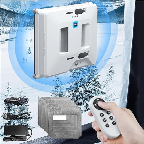 Dual Water Spray Robotic Window Cleaner with High Vacuum Suction- Smart Home Electric Washing Machine for Wall Glass Cleaning Robot