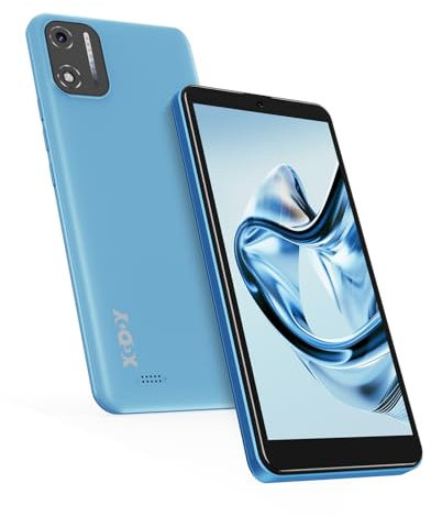 Xgody Androïde téléphone, 5,5 Smartphone Pas Cher 2 Go + 16 Go 128 Go Extensible Octa-Core Android 14 téléphone Portable, Batterie 2500mAh, Appareil Photo 8MP + 5MP, Double SIM, Face ID 4G-Bleu