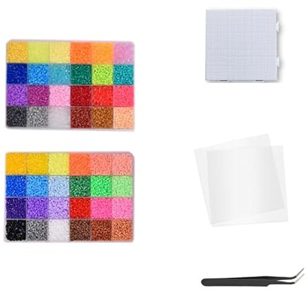 Aven Rabbit 24000 Perles Perler 2,6 mm - 48 Colors Mini Ensemble de perles avec disques durs, accessoires de bricolage, pixels, artisanat, enfants