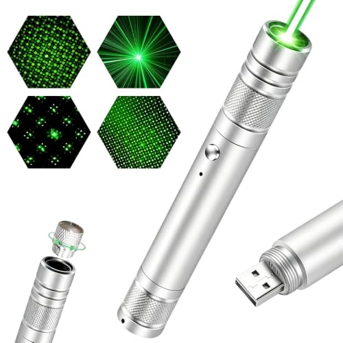 BIZOI Torce Elettriche Telecomandate, Mini Torcia LED Ricaricabile con Fascio Luminoso Controllabile a Distanza, 4 Modalità e Cappuccio a Stella Rimovibile per Presentazioni Architettura e All'aperto