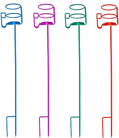 Decko OutDoor 30215 Getränke- und Handyhalterung für den Außenbereich, Blau, Lila, Grün, Rot