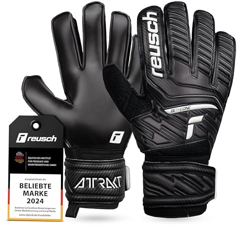 Reusch Attrakt Solid Gants de Gardien de But|Grip Solide en Latex synthétique|Stabilité 360° grâce au Full Strap et Elastic Cuff|Ajustement Parfait par Tous Les Temps|Tous terrains