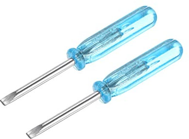sourcing map Mini Ranurado Destornillador, 2,0mm Plana Cabeza 45mm Longitud para Pequeños Electrodomésticos Reparación, 2uds