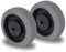 Abrollwerk® 2er Set Einbauräder 100 mm – Gummi grau spurlos – Rollenlager mit Kugellager & M8 Achszubehör – Schwerlast Laufrollen für Werkstatt & Möbel