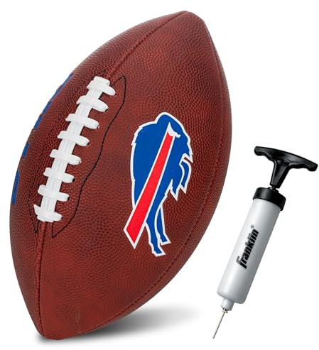 Franklin Sports NFL Buffalo Bills Football - Youth Junior Size Football for Kids - Official NFL Team Logo + Colors Youth Ball - Kids Fan Shop Ball