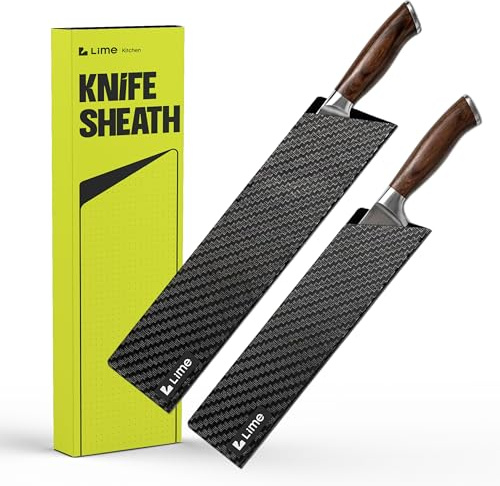Knife Sheaths for Kitchen Knives 8-12 Universal Knife Edge Guards Set | Cover with Extra Strength | BPA-Free Guards | Non-toxic and Food Safe (2 Pcs)