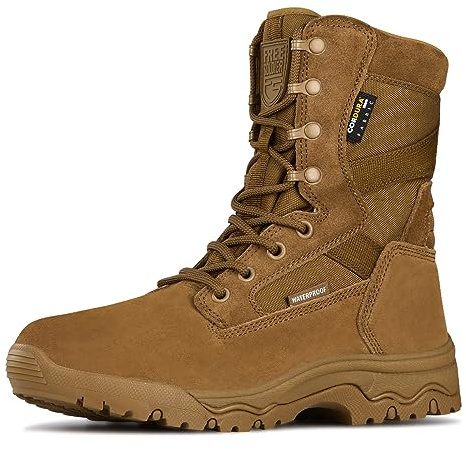 FREE SOLDIER Botas Tácticas para Hombre 8 Pulgadas Botas de Combate Ligeras Botas de Trabajo Militares de Cuero de Ante Duraderas Botas para el Desierto