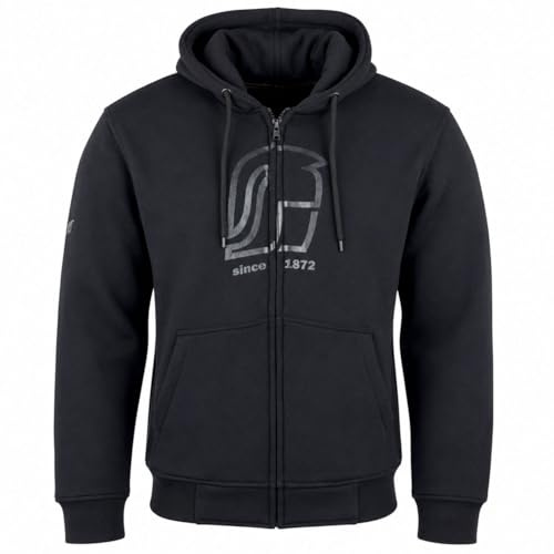 Sweat à capuche de moto avec aramide et protections - Veste de moto pour homme et femme - Noir, Noir , XXL