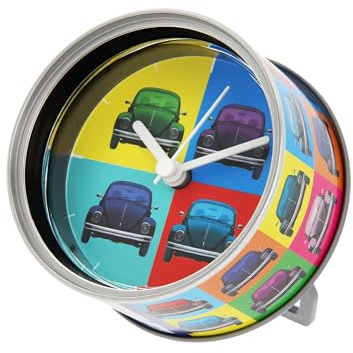 BRISA VW Collection Reloj de Mesa Volkswagen Escarabajo Beetle, Reloj imán MyClock también Personalizable, Regalo con Foto (Multicolor)