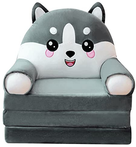 Generisch Plüsch Faltbares Kindersofa Rückenlehne Sessel Ohne Liner 2in1 Niedliche Cartoon Klappcouch Kindersessel Sofa Aufklappbares Bequeme Weiche Schlafsofa ohne Liner Filler