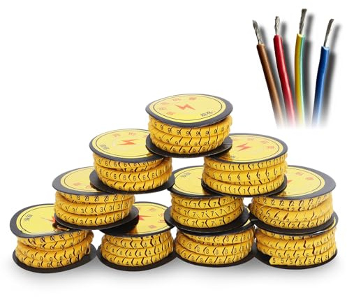 ZAWELIYO Filo di Identificazione Cavi 10 Pezzi Contrassegni Chiari a Prova di Olio in PVC, Soluzione Efficiente di Etichettatura dei Cavi tubo di marcatura per le Industrie di Cablaggio Elettronico,